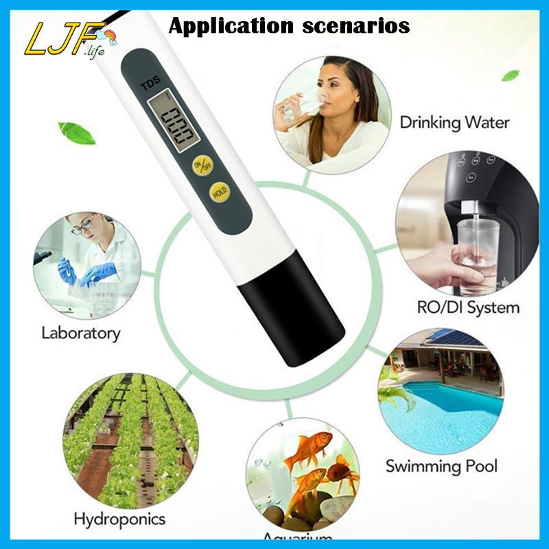 LJF 0.01 Tds Ec PH Meter สําหรับปากกาทดสอบ PH ดิจิตอลคุณภาพน้ํา 0-14 PH ช่วง