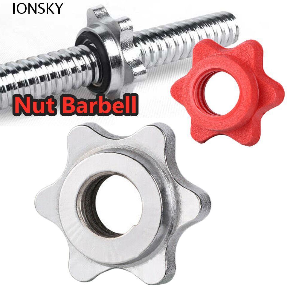 IONSKY Barbell Bar สแตนเลสดีไซน์ทนทาน พร้อมคลัปพ์ยึดแน่น และ spin-lock hex nut อุปกรณ์สำหรับฝึกซ้อมแ