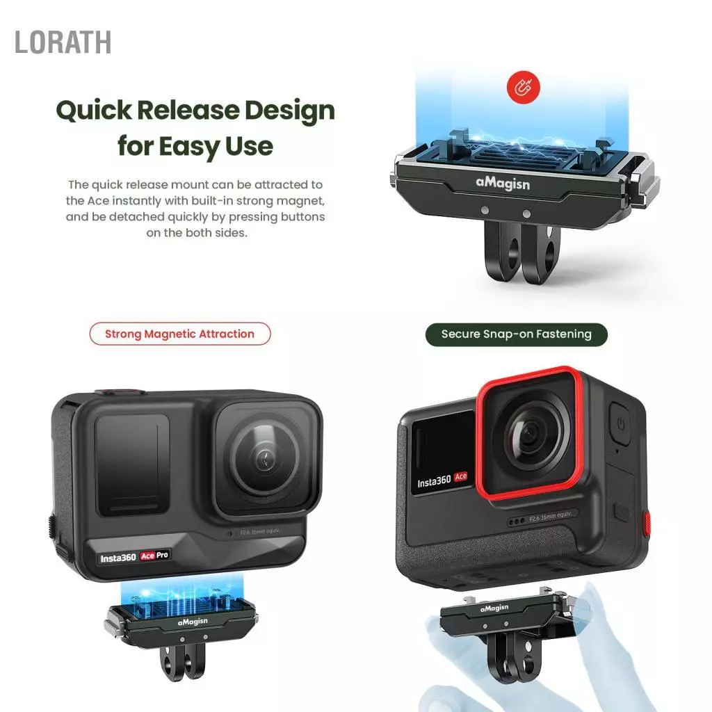 aMagisn AC14 Magnetic Quick Release Mount สำหรับ Insta360 Ace Pro thumbnail 7