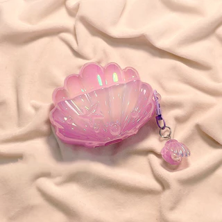 น่ารัก Shell Glitter หูฟังสําหรับ Airpods 1 2 3 4 Pro3 Pro2 Pro Shell Charm จี้ซิลิโคน