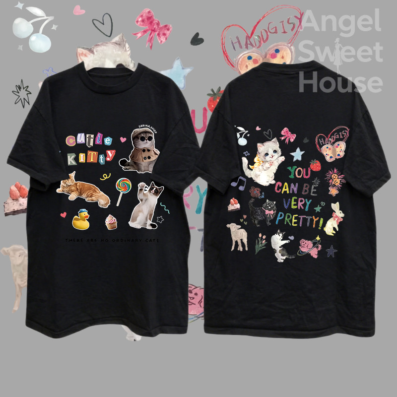 (จัดส่งตลอด 24 ชั่วโมง）Angle Official 【ส่งจากไทย】เสื้อยืดสไตล์เกาหลีแบบใหม่ ท็อปส์ซูผู้หญิง ลายสวย ผ