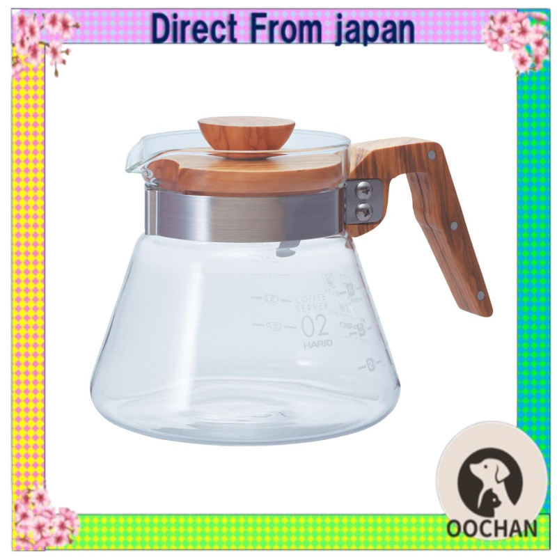 HARIO Coffee Server 600 Olive Wood Practical Capacity 600ml VCWN-60-OV【Direct from Japan】