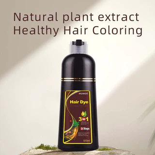 แชมพูปิดผมหงอก HUIHOO hair dye Shampoo 3in1 ย้อม บำรุง ปิดผมขาวA