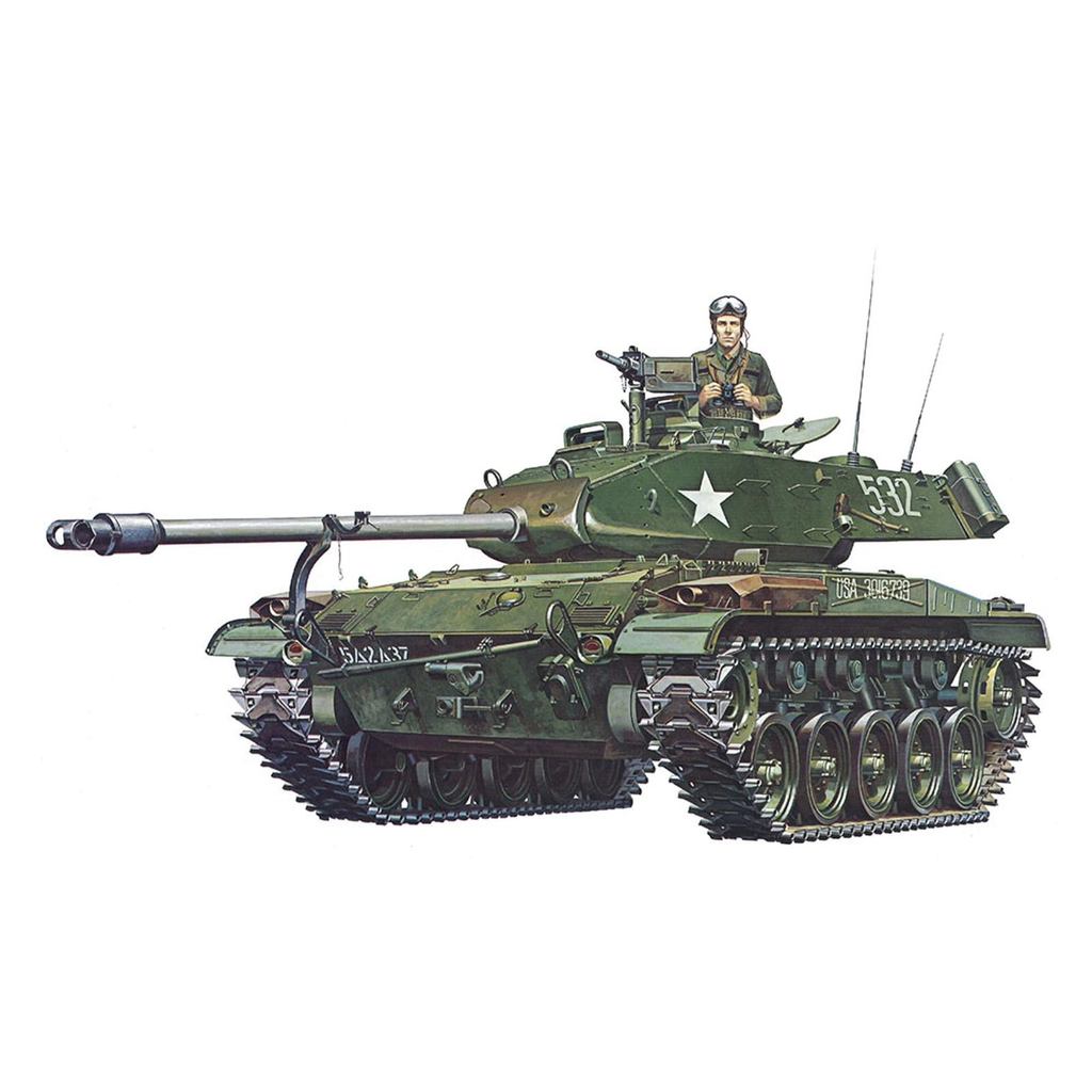 Tamiya 135 ทหาร Miniature Series เบอร์ 55 US Army Light TANK M41 Walker Bulldog พลาสติกรุ่น 35055