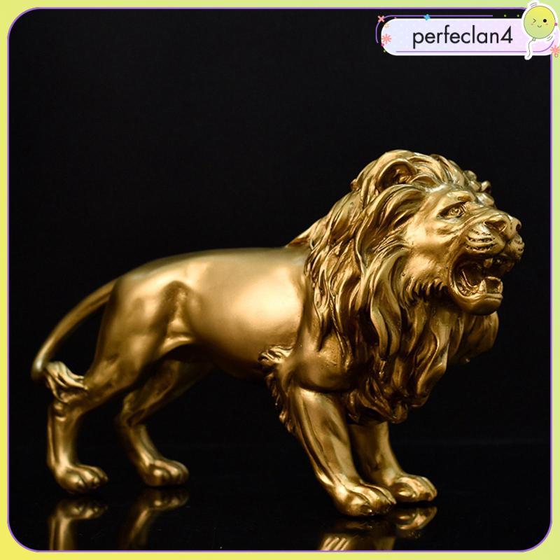 [Perfeclan4] ตุ๊กตาสิงโตประติมากรรม King รูปปั้นเรซิ่นเครื่องประดับตกแต่งโต๊ะศิลปะสําหรับของขวัญสวนใ