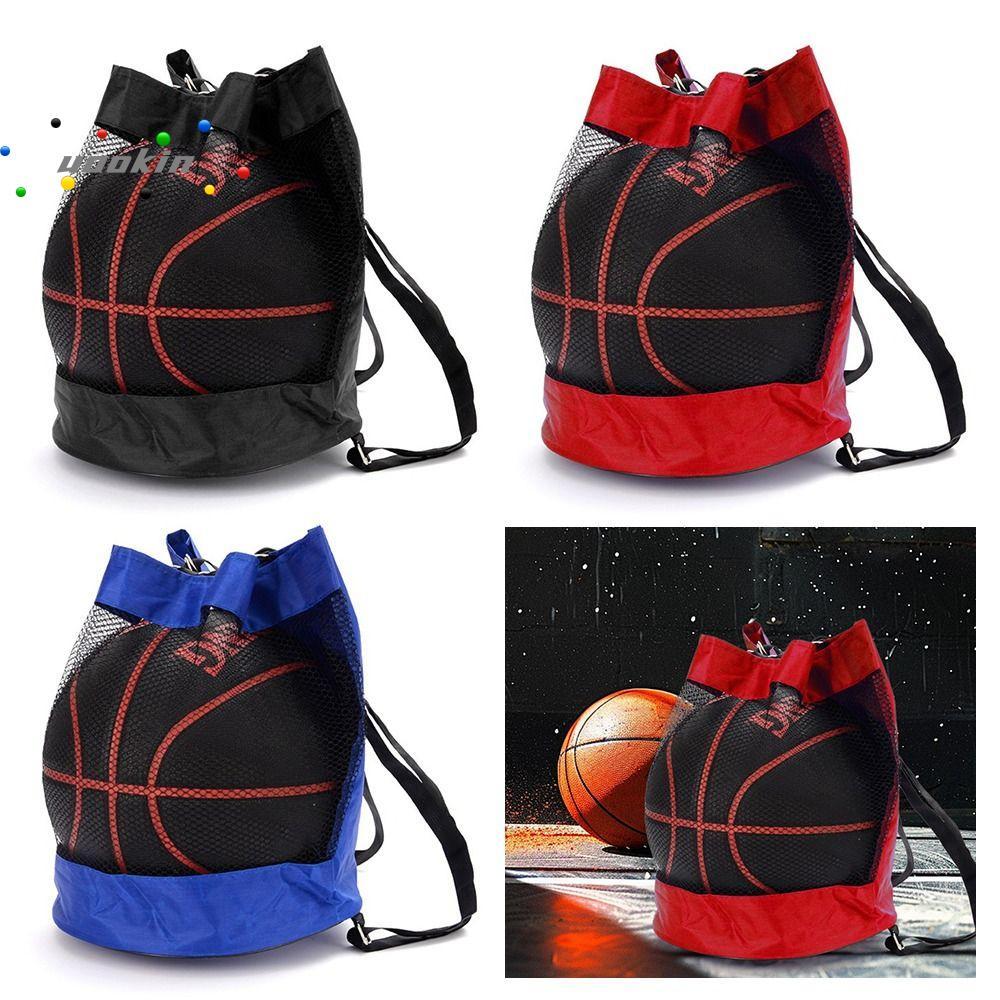 UOOKIN Ball Storage Backpack, Black Basketball Cover Mesh Bag, Mesh Bag Portable Basketball Backpack