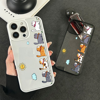 เคสโทรศัพท์ สำหรับ iPhone 11 13 16 ProMax 17 Case iPhone 13 14 15 ProMax 12 13 ProMaxตระกูลแมวอ้วนปีนผนัง อะคริลิค 2 in