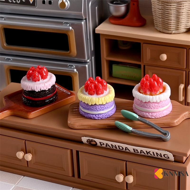KNMSA] 5/10PCS ตุ๊กตาจิ๋วจําลองครีมเค้กสตรอเบอร์รี่รุ่นอาหารของเล่นเครื่องประดับบ้านตุ๊กตาของเล่นเด็