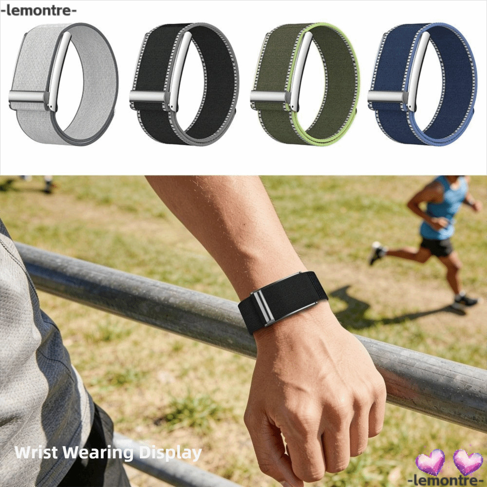 LEMONTRE Elastic Sport Band, ไนลอนกันกระแทกฟิตเนส Tracker สายรัด, Breathable Soft Scratch-resistant 