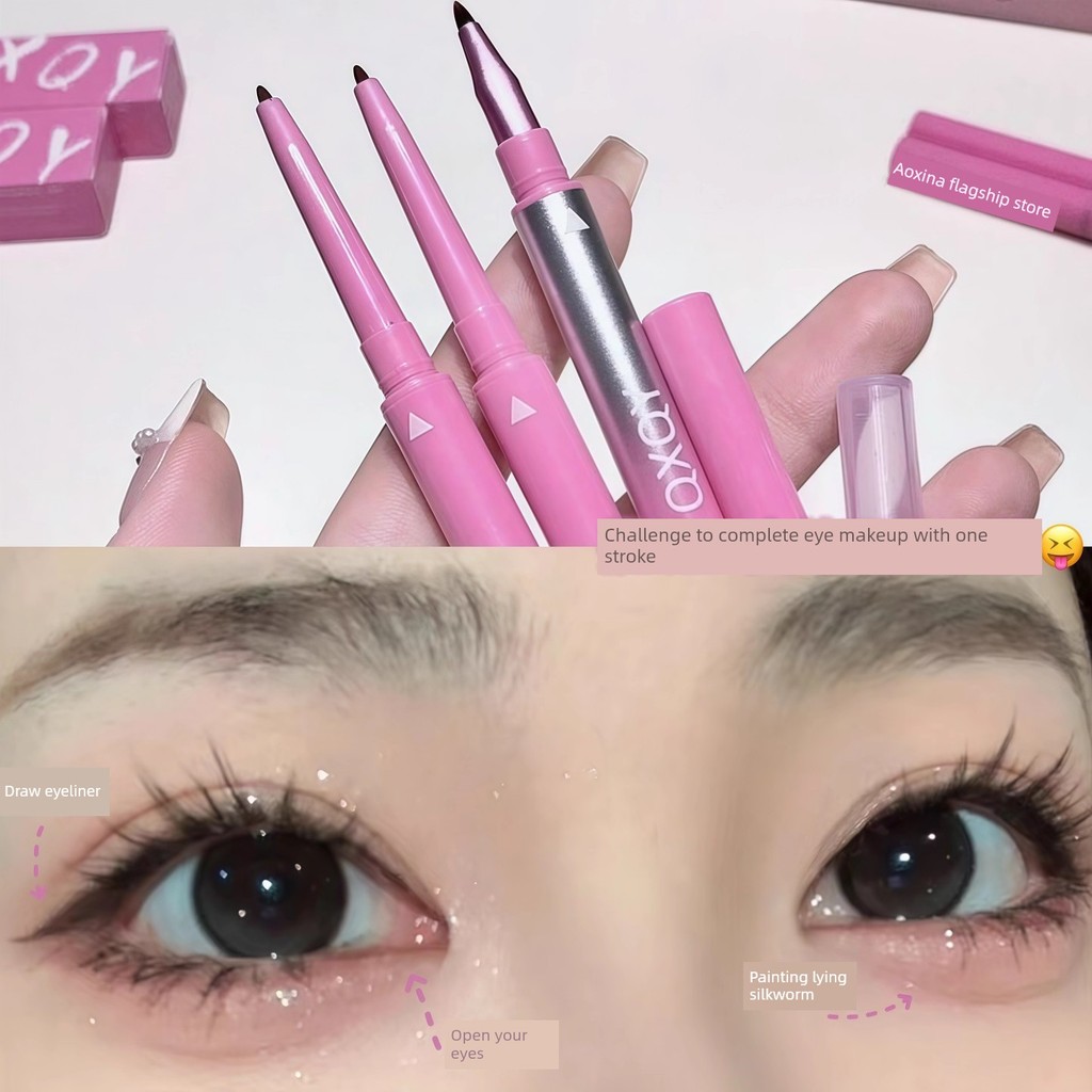อายไลน์เนอร์กันน้ำ eyeliner Double-Ended Eyeliner Gel Pen Ultra-Fine qxqy with Folding Angle Eyeline