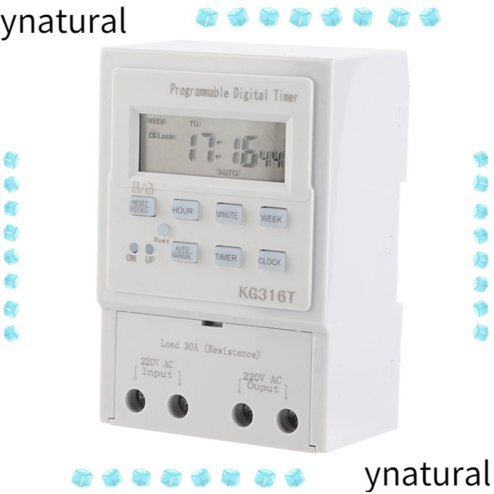YNATURAL Programmable Timer Switch, 30A 1W, Smart Home 1Min - 168H Microcomputer Automatic Time Cont