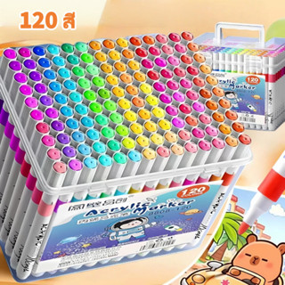 ปากกาอะคริลิค 12/24/36/48 /80/120 สี ปากกามาร์กเกอร์อะคริลิค…