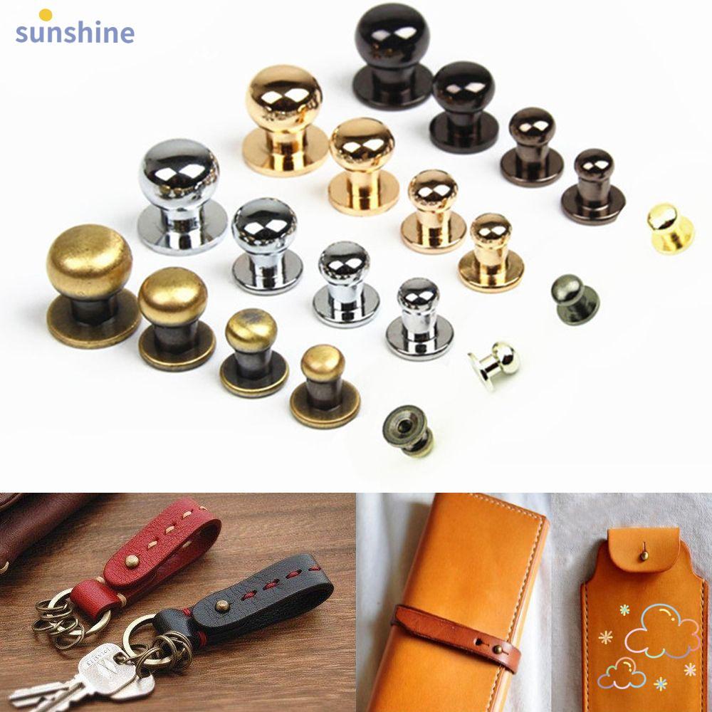 Ssunshine 10 ชิ ้ นเสื ้ อผ ้ าหมุดย ้ ํา DIY ปุ ่ มผ ้ าทองเหลืองเล ็ บหนังหัตถกรรม
