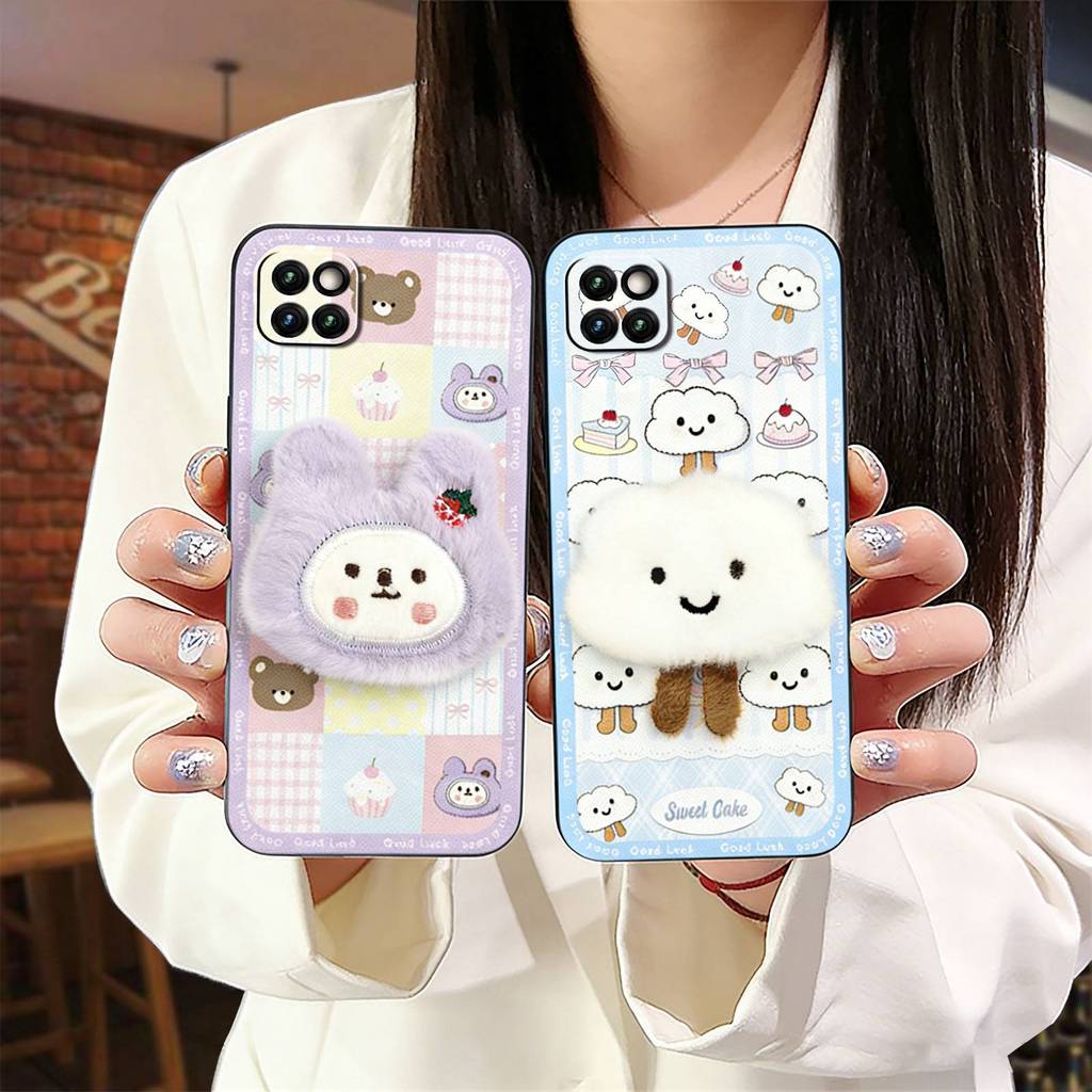 แพทช์ผ้าป้องกันฝุ่นสําหรับ Samsung Galaxy A22 5G/SM-A226B/A22S/Buddy 3D Plush Dirt-proof Full wrap ส