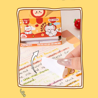 ✏️กระดาษโน้ต ลายการ์ตูน ลายจุกๆ 1กล่อง 128 แผ่น 8✨ลายน่ารัก มีกาวในตัว ลอกออกง่าย เครื่องเขียนน่ารัก พร้อมส่ง