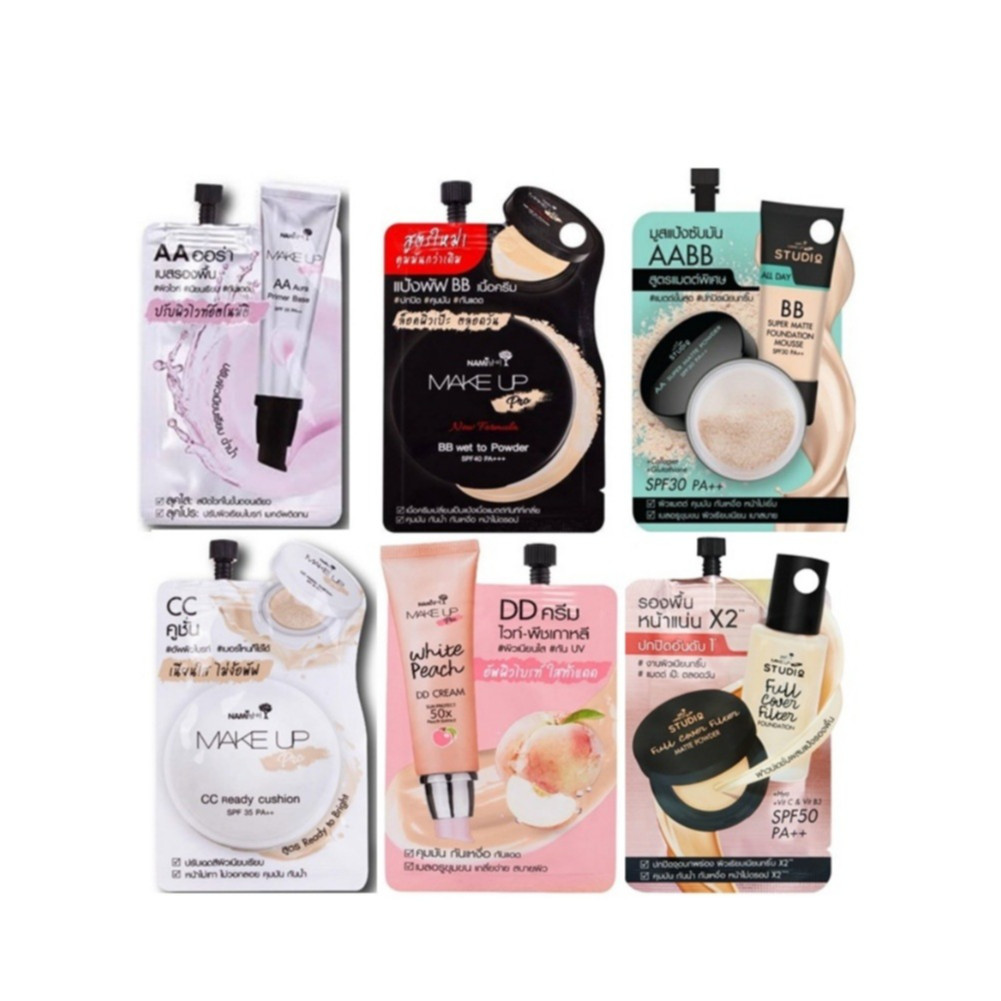 Nami Make Up Pro นามิ เมคอัพ โปร 6 สูตร AA  BB CC DD AABB Studio รองพื้น (ซอง)