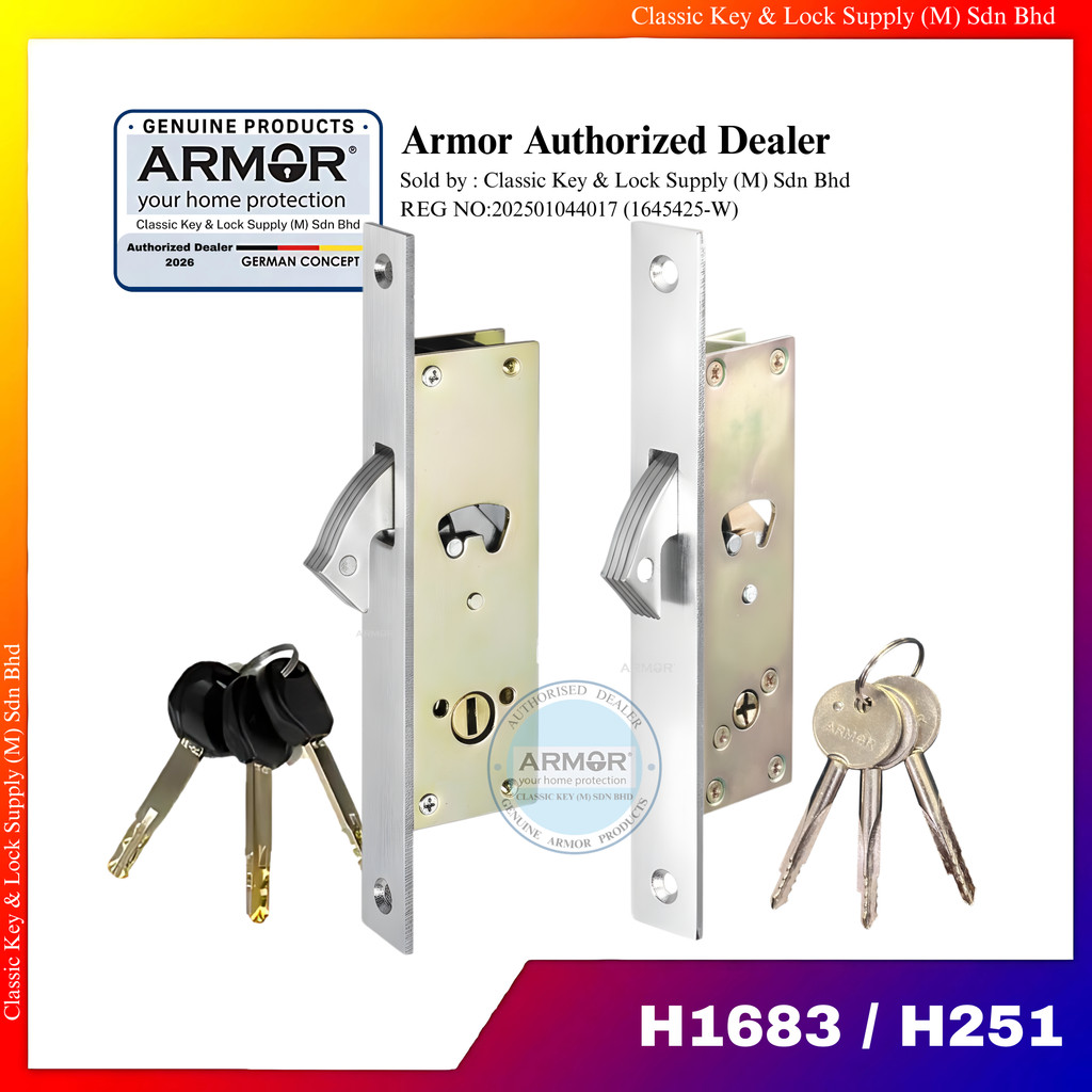 ARMOR Hook Lock ล็อคประตูบานเลื่อน AML-H251 AML-H1683