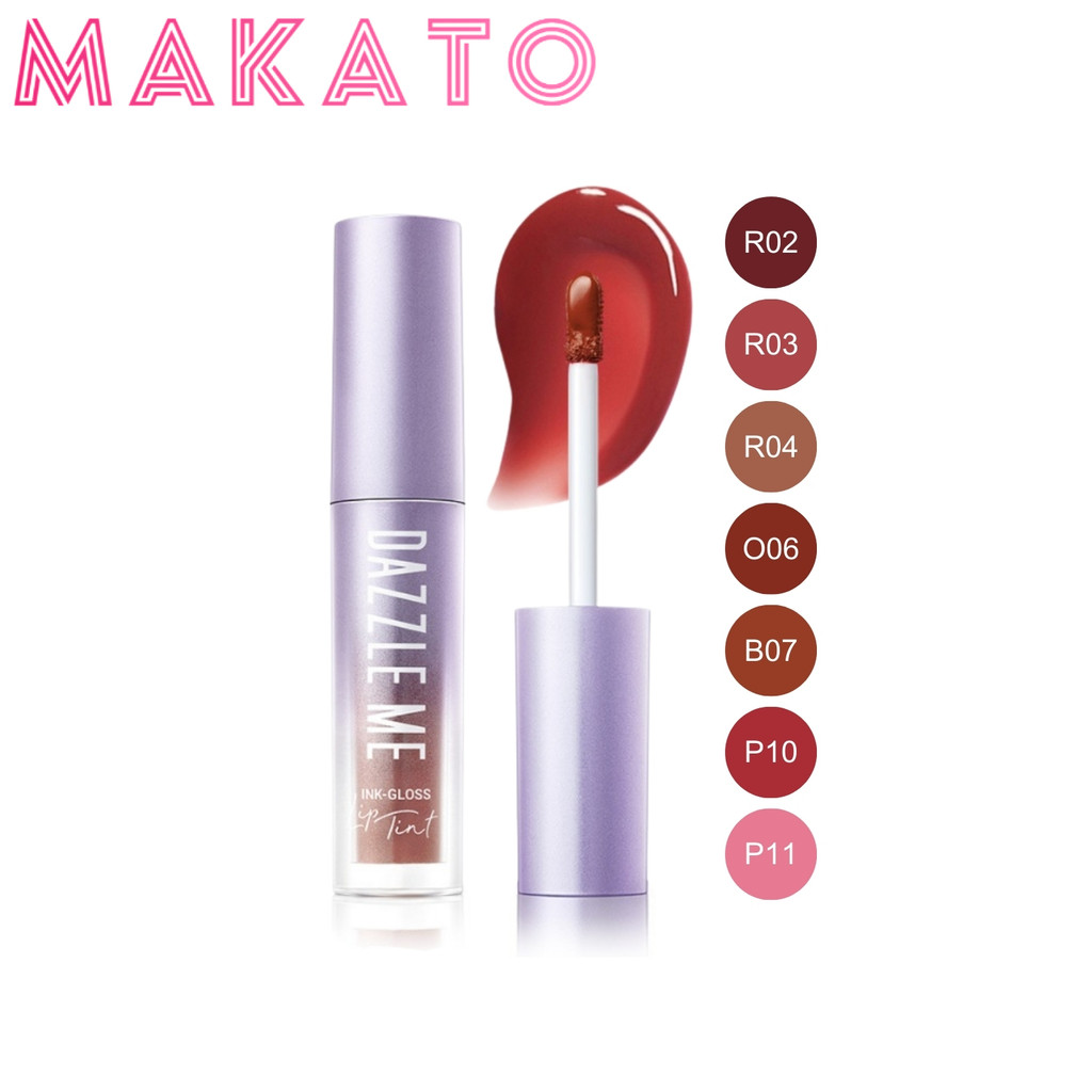 Dazzle Me Ink-Gloss Lip Tint ลิปกลอสทินท์ ลิป ทินท์ ปากฉ่ำวาว ติดทน จูบไม่หลุด กันน้ำ 1 แท่ง 2.5ml