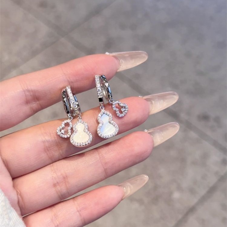 Cool Feeling Double Gourdจี้ต่างหูหญิงVingateประณีตHigh-End Feelingต่างหูNiche Design Feelingต่างหู