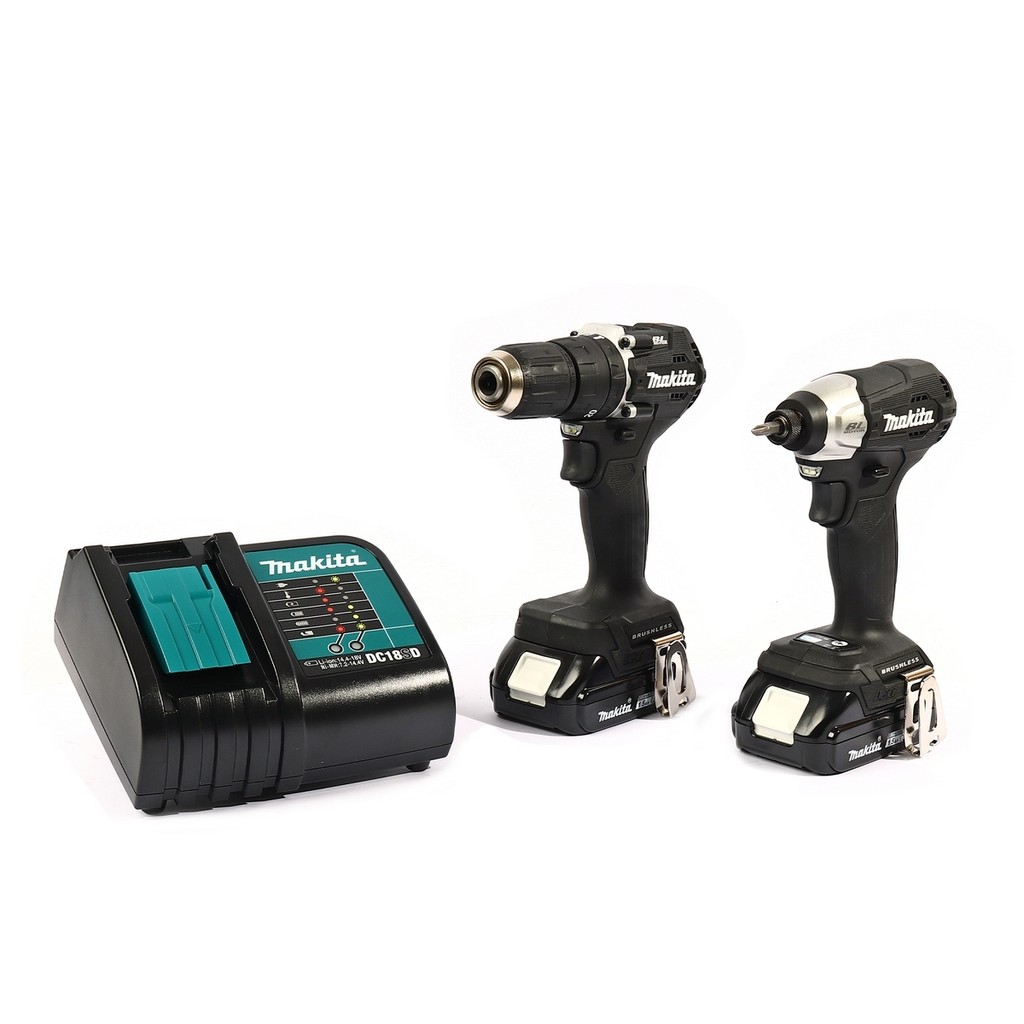 MAKITA DLX2414X7B ชุดสว่านกระแทกไร้สาย สีดำ 18V ประกอบด้วย+DTD157 รวมแบตเตอรี่-แท่นชาร์จ (มากีต้า)