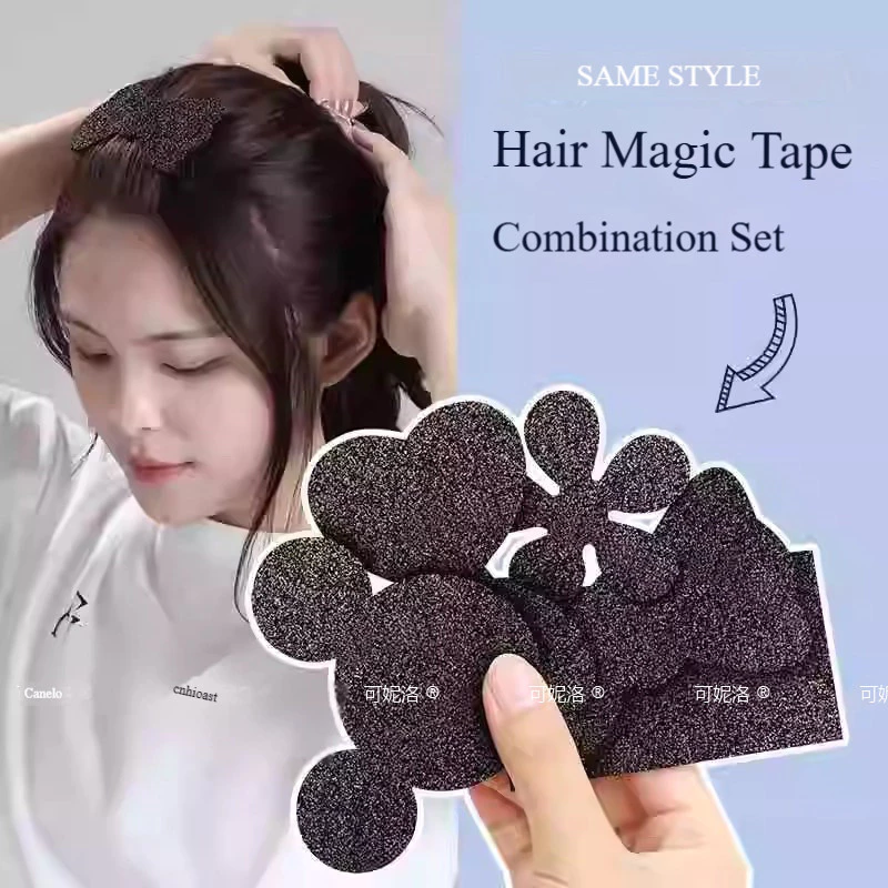 สติกเกอร์ตกแต่งผมสำหรับผู้หญิง แบบตีนตุ๊กแก สีดำ แพ็ค 4 ชิ้น