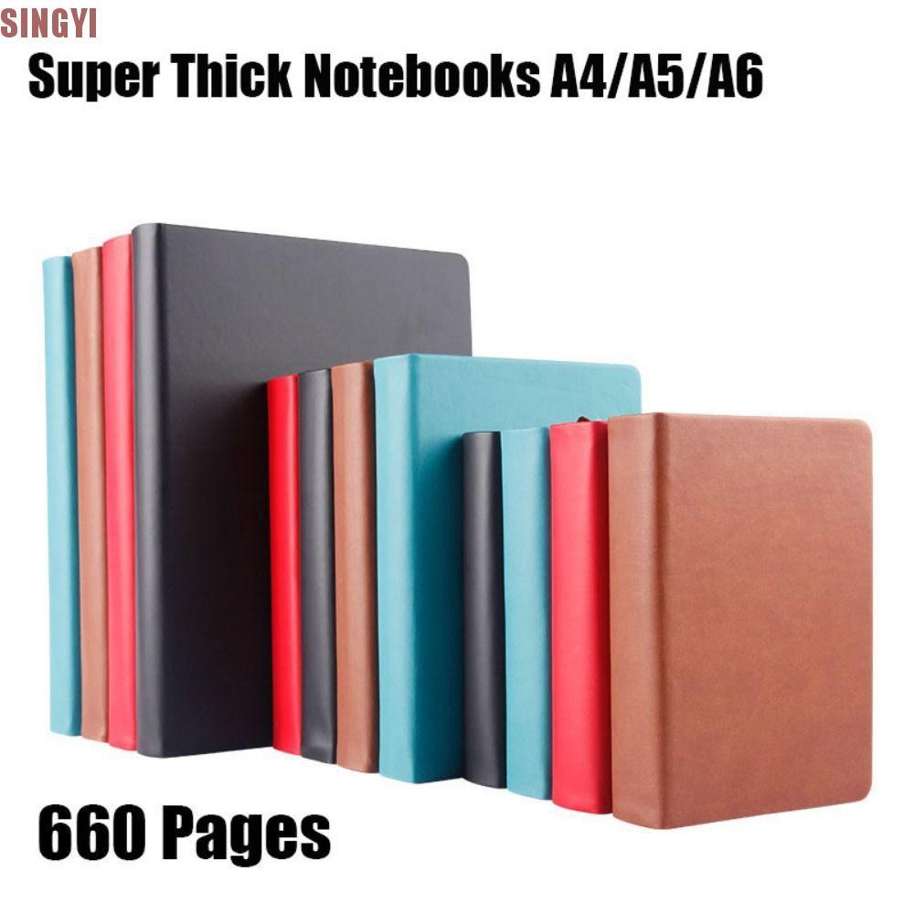 SINGYI Sketchbook, 330 แผ่น Super หนาเขียนเปล่า Notepad,สํานักงานโน้ตบุ๊ค A4/A5/A6 หนัง PU ปกอ่อนเปล
