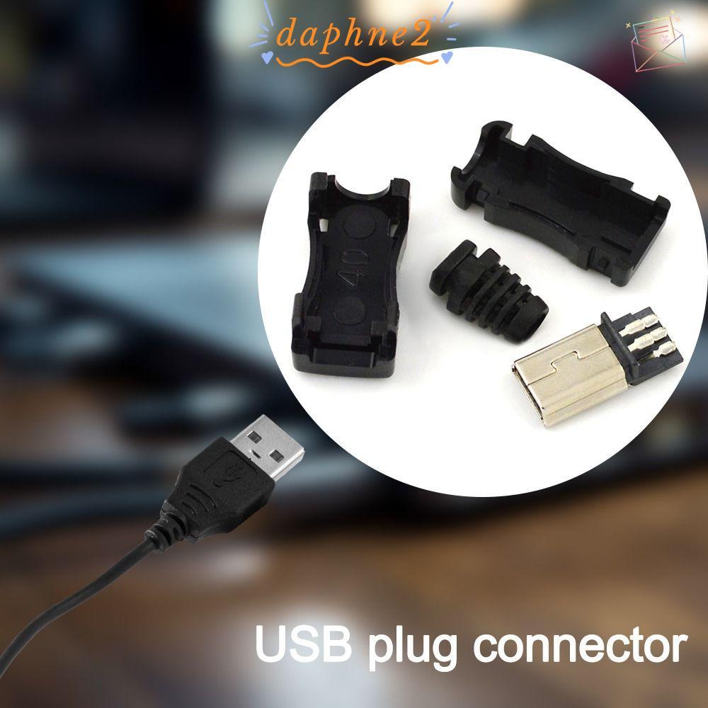 DAPHNES USB 2.0 Jack, 5Pin DIY Mini USB Male Connector, 5Pin Plug Socket Mini USB Jack Micro Male US
