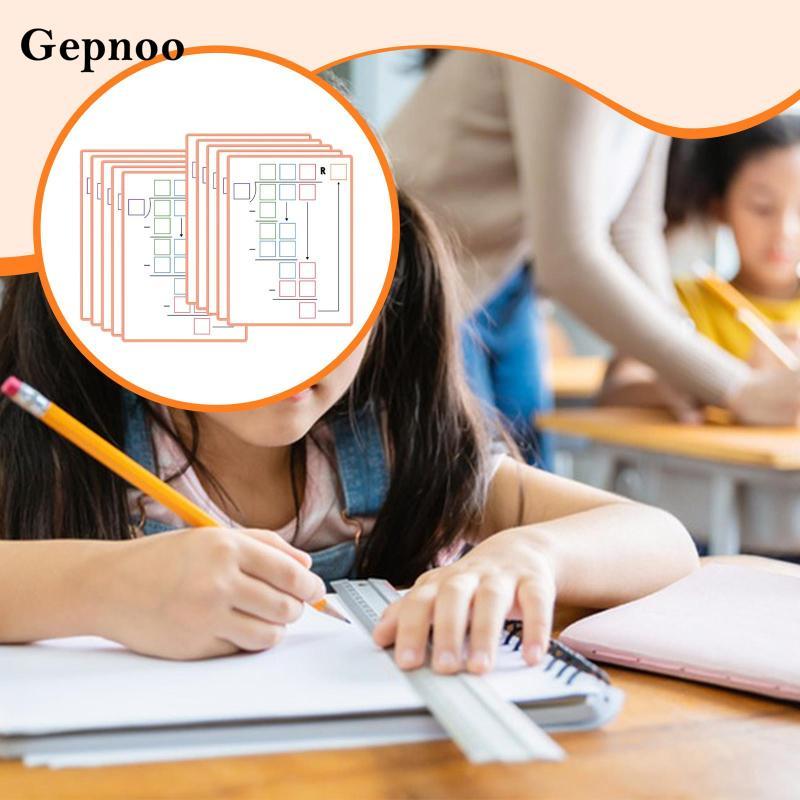 [Gepnoo] 10 ชิ้น Dry Erase Division กระดานสีขาว 11 "x8" เครื่องมือเพื่อการศึกษา Division คณิตศาสตร์ฝ