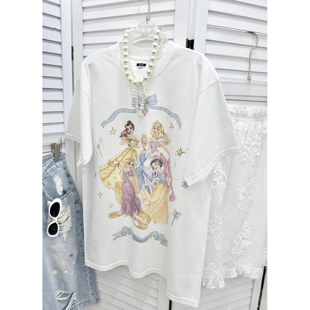 เสื้อยืดสกรีนจมลายรวมเจ้าหญิงPrincess locket vintage tee