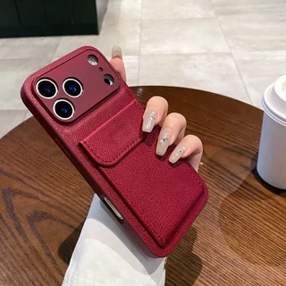 Candy สี Pebbled หนังสําหรับ iPhone 17 Pro Max 16 15 14 13 Pro Max XS MAX XR X 7 8 Plus 11 12 Pro Max 17 Air 14 15 16 Plus กันกระแทกผู้ถือบัตรปกหลัง