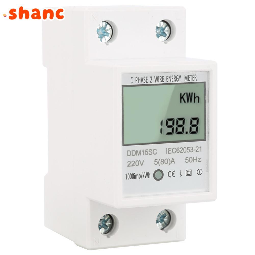 SHANC KWh Meter, 220/230V DDM15SC Energy Meter, Precision Metering 5-80A การออกแบบเฟสเดียวอิเล็กทรอน
