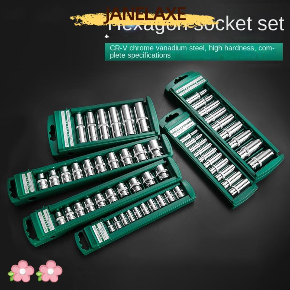 JANELAXE932JN ชุดประแจ, สั้นยาว 1/4 3/8 1/2 ซ็อกเก็ต Hex, พร้อมซ็อกเก็ตผู้ถือ Deep Nut Chrome Vanadi