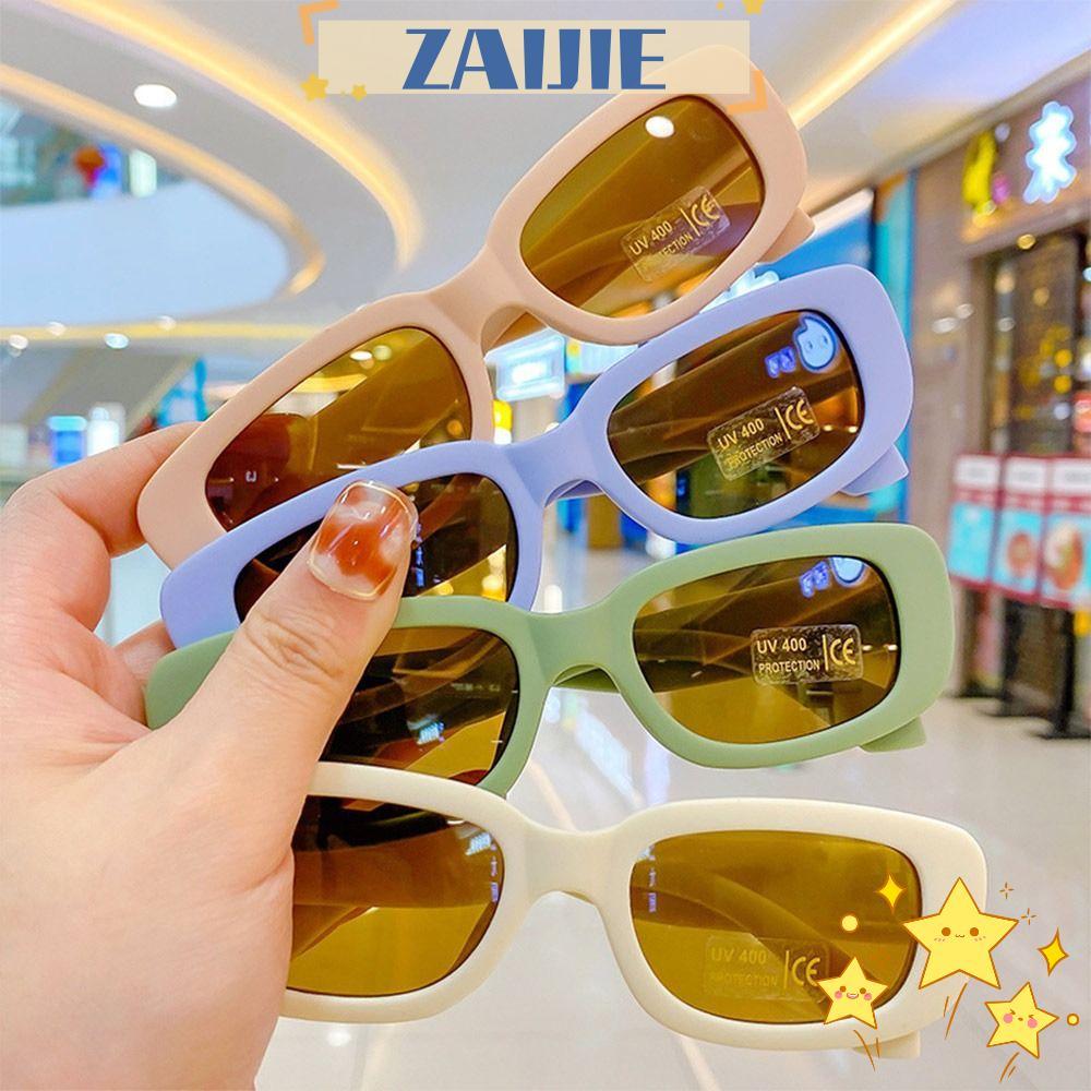 ZAIJIE Kids Oval Frame Sun Glasses, Outdoor Sun Protection Childrens Square Glasses, Trendy Summer S