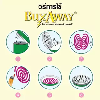 ยาจุดกันยุง Buxaway 12 ขด รุ่นRefill ยาจุดกันยุง กันแมลง สำหรับสัตว์เลี้ยง หมา แมว