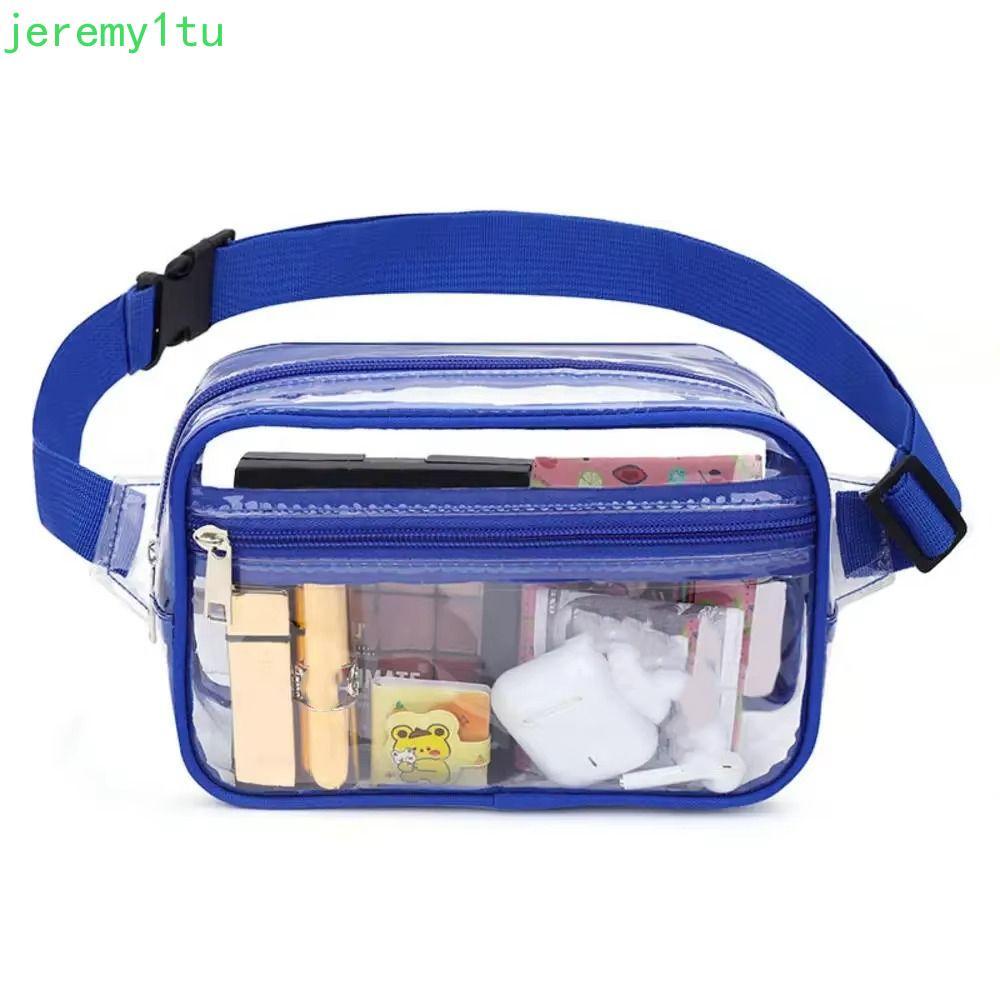 JEREMY กระเป๋าคาดเอวใส, กระเป๋าสะพายไหล่กระเป๋าโทรศัพท์ Fanny Pack, แบบพกพา PVC Sport ปั่นจักรยานผู้หญิงเอวแพ็คกลางแจ้ง
