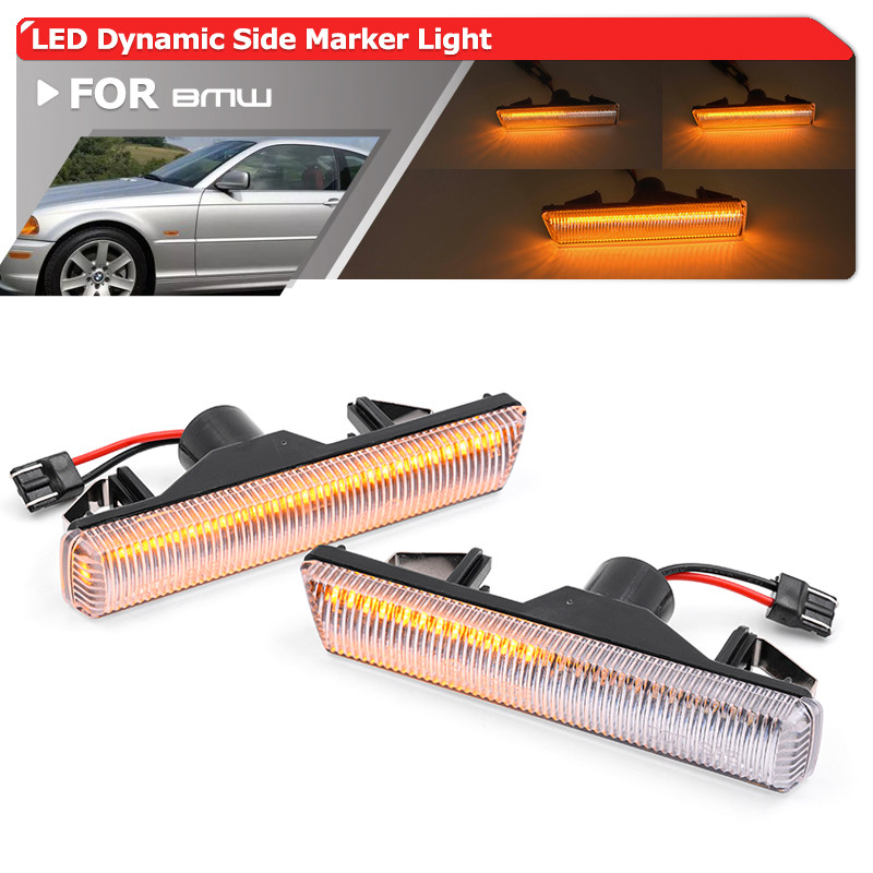 2x สําหรับ BMW 3Series M3 E46 CLS Coupe Cabrio 7Series L7 E38 Alpina B12 5.7 6.0 แบบไดนามิก LED ด้าน