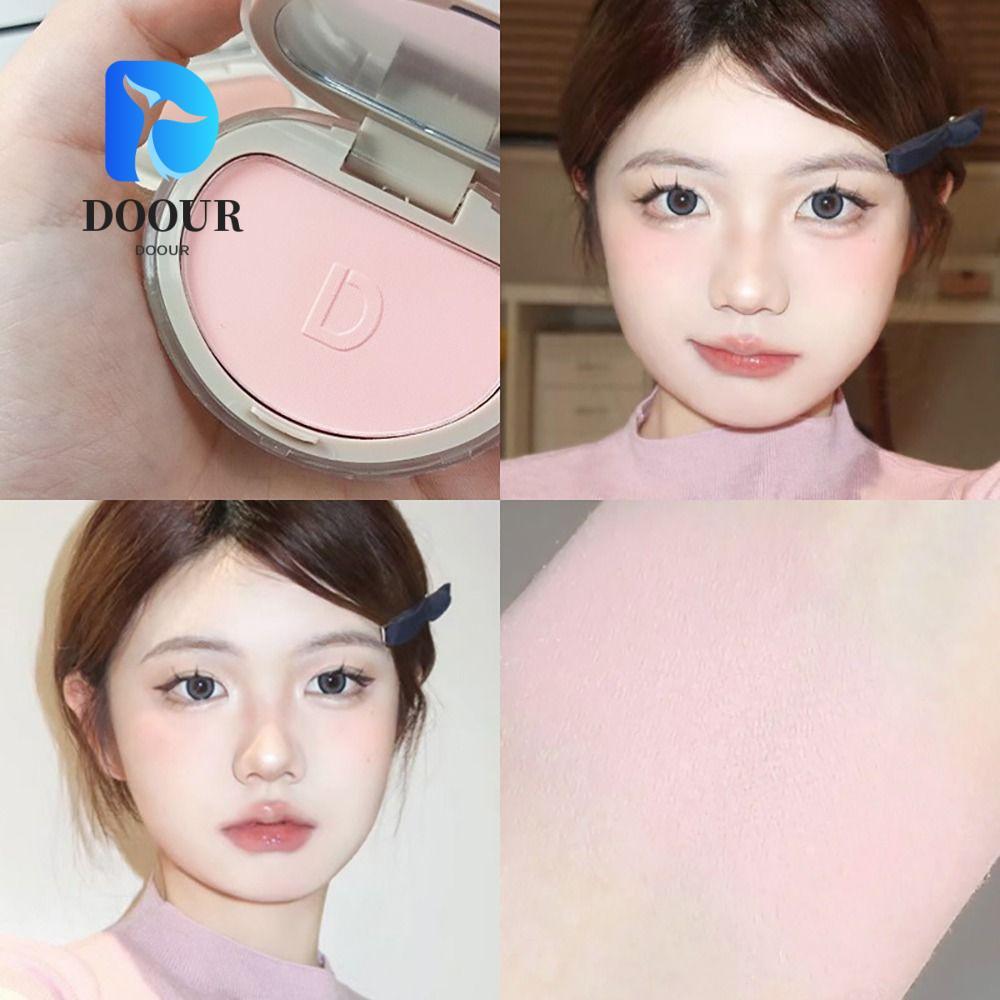DOOUR Powder Blusher, Natural Fine Power Texture Highlight Blusher, อุปกรณ์เสริม Monochrome Pink Exp