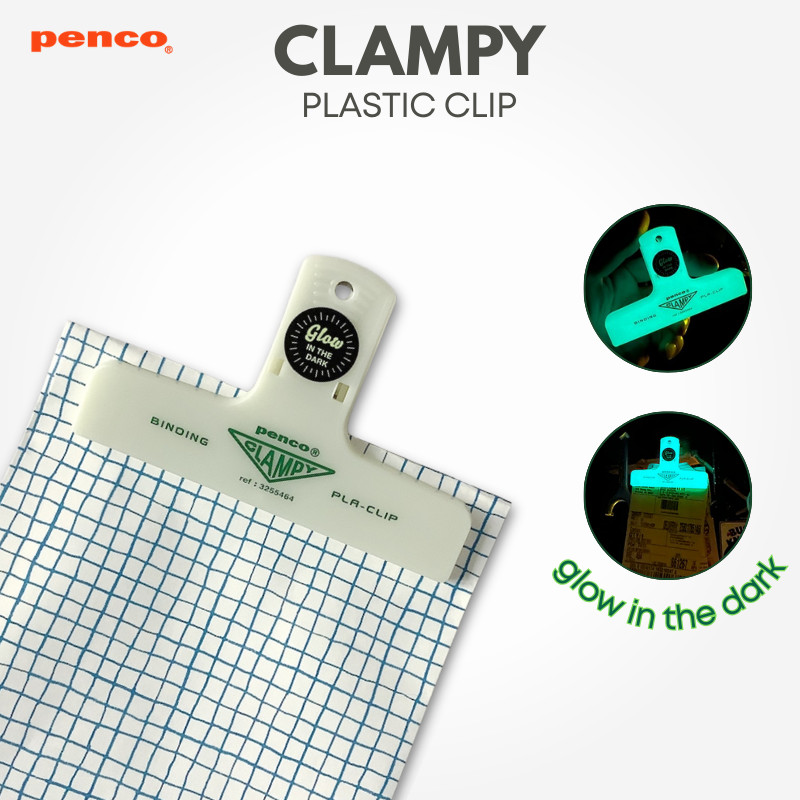 คลิปหนีบพลาสติกเรืองแสงในที่มืด PENCO เครื่องเขียนสำหรับสมุดบันทึก/สมุดไดอารี่จากญี่ปุ่น