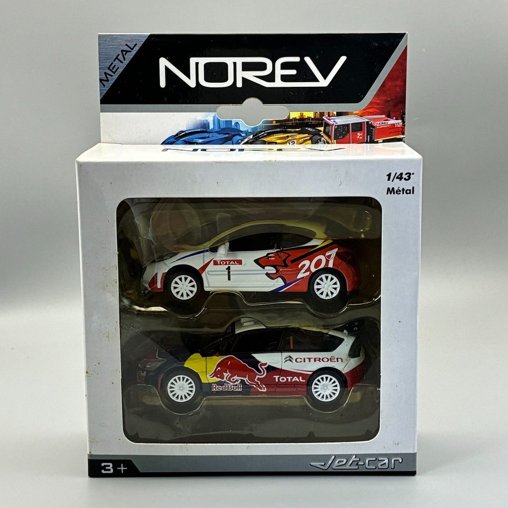 [สต๊อกพร้อม] 1/43 NOREV Norwell Citroen C4 WRC Red Bull Logo 207 Rally Car Model Alloy Car Model ผ้า