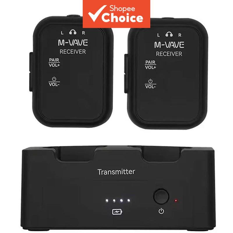 M-VAVE WP-12 ระบบอินเอียร์ไร้สาย (IEM) | 1T2R 2.4GHz พร้อมเล่นต่อเนื่องนาน 24 ชั่วโมง