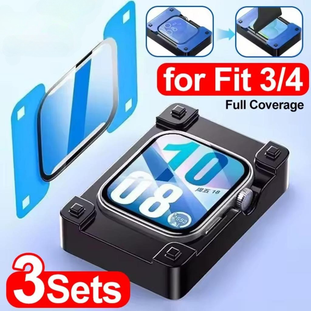 3PCS ติดตั้งง่ายฟิล์มไฮโดรเจลสําหรับ Huawei Watch Fit 3/Fit 4pro/Fit4 3D หน้าจอโค้ง Protector HD Full Coverage ฟิล์มป้องกัน