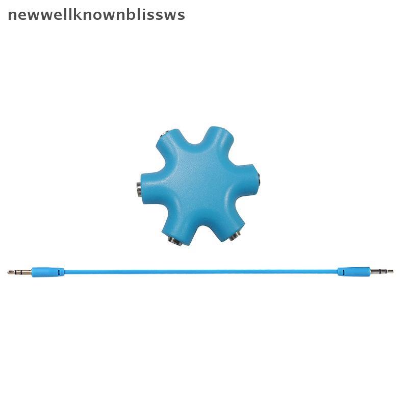 KOWM 6 พอร์ตหูฟัง Aux Splitter 6 In 1 อุปกรณ์เสริมสมาร์ท Audio Aux Cable Splitter 3.5 มม.1 ชาย 5 หญิ