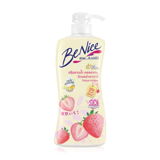 FernnyBaby สีเหลือง Benice ครีมอาบน้ำบีไนซ์ ขวดปั๊ม 400ML ครีมอาบน้ำ Benite อาบสะอาด ครีมอาบน้ำบีไนซ์ สีเหลือง สตอเบอ...