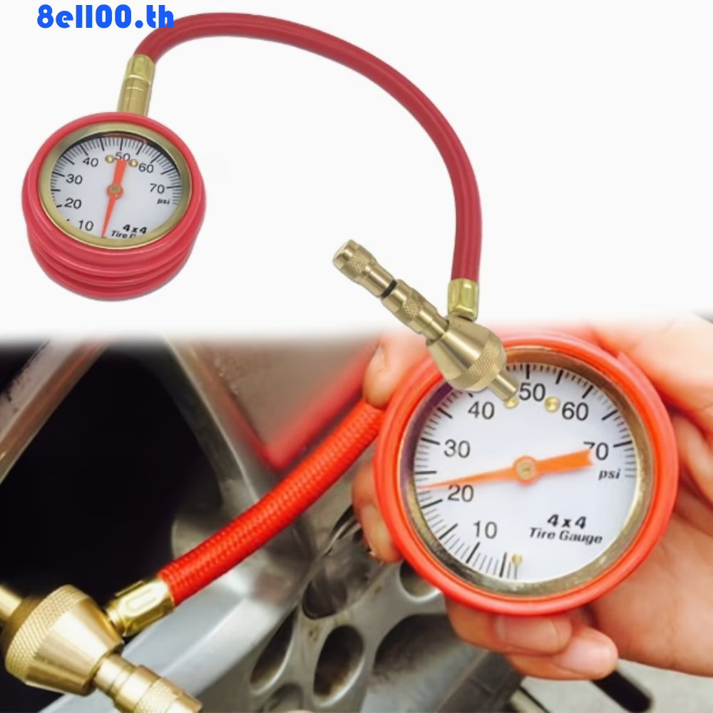 DRANELLYA เครื่องวัดความดันลมยาง, 200 Psi ความจุอัตโนมัติ Deflation Mechanical ยาง, 75Psi Range จอแส