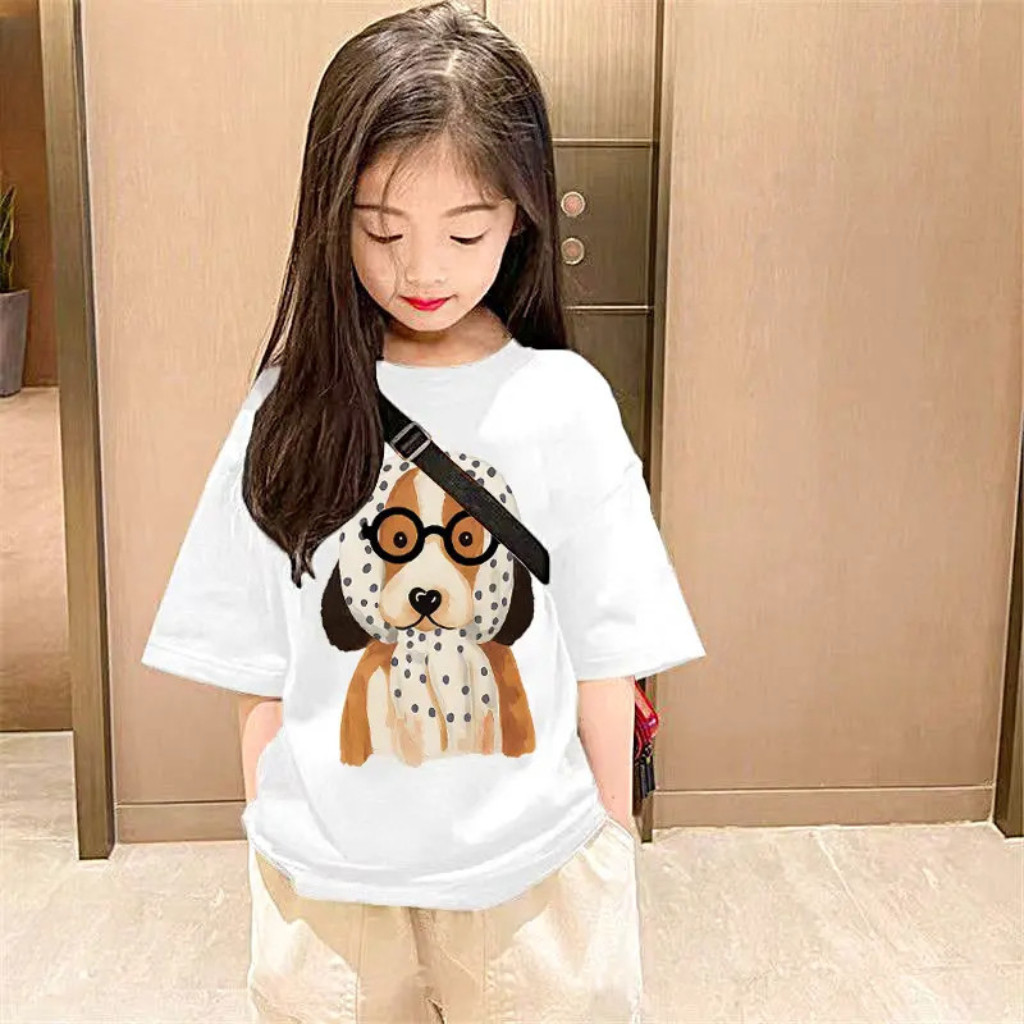 เสื้อยืดเด็ก คอกลม แขนสั้น เนื้อนุ่มพิเศษ ดีไซน์ลาย "ดอกเบญจมาศ" เก๋ไก๋ ไม่ต้องรีด