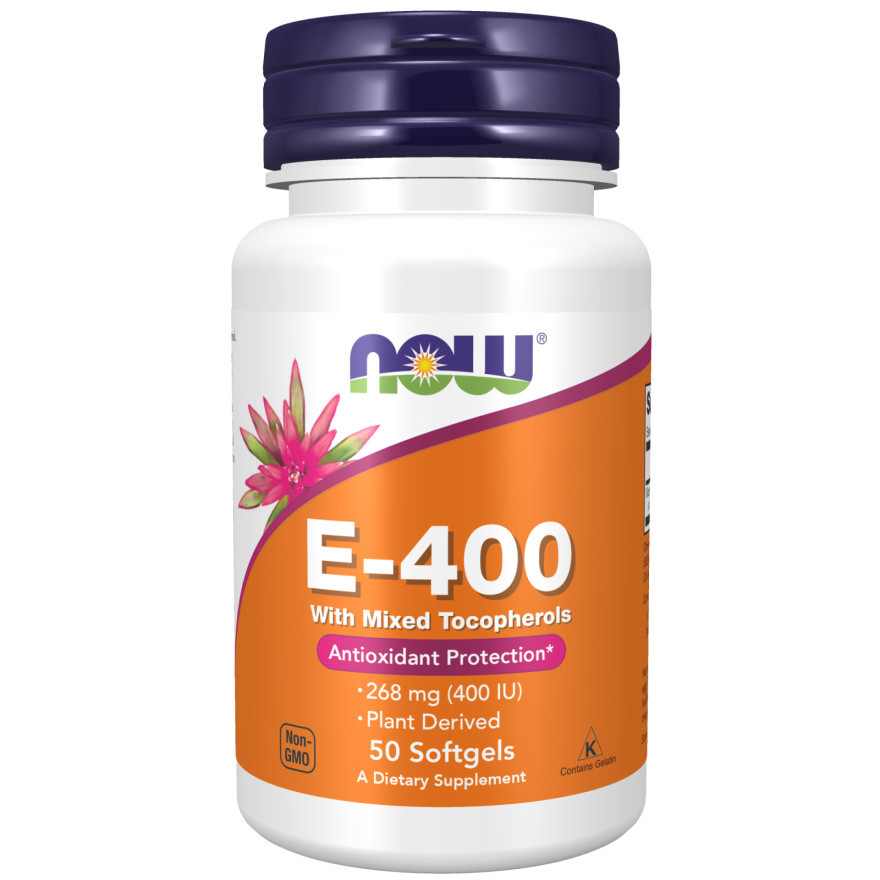 [จัดส่งโดยตรง]NOW Foods E-400 268 mg (400 IU) วิตามินอี Mixed Tocopherols【US】