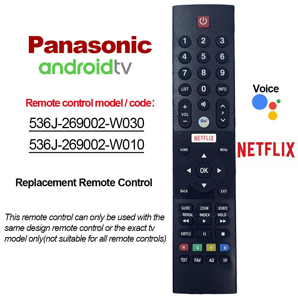 NiLANK Remote รีโมททีวี Panasonic รุ่น 536J-269002-W010 ของแท้ ควบคุมเสียงพูดได้ NETFLIX
