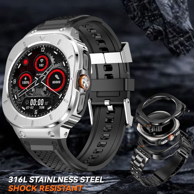 สแตนเลสแบบบูรณาการกรณีสําหรับ Samsung Galaxy Watch Ultra 47 มม.ซิลิโคนแบบบูรณาการสําหรับ Samsung Galaxy Watch Ultra 2025