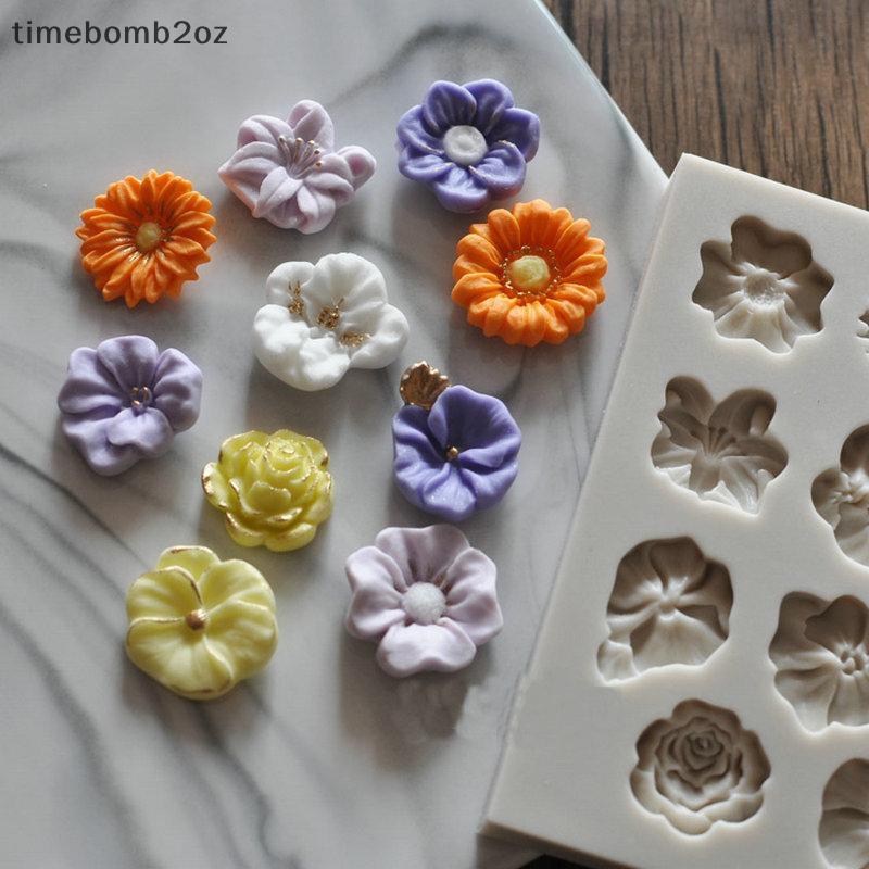 (time) 3D Sunflower Rose Flowers Shape แม่พิมพ์ซิลิโคนเค้ก DIY ตกแต่งช็อคโกแลต Fondant Mould (TH)