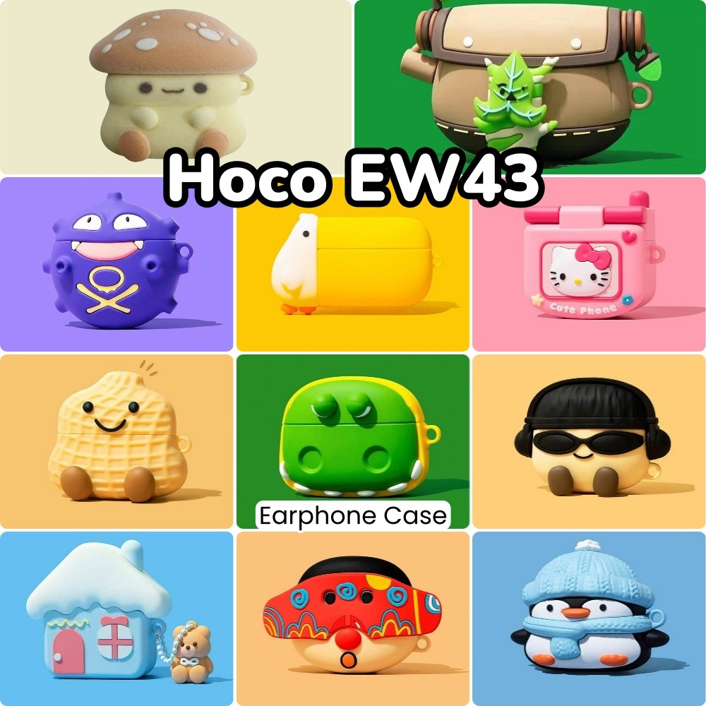 สต็อกพร้อม!สําหรับ Hoco EW43 Casing Case Soft Silicone Headphone Case Super Cool Cartoon NO.8